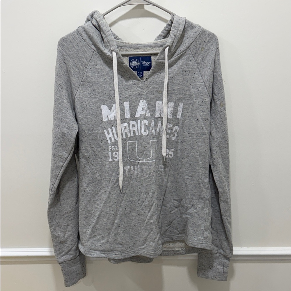 Gray Miami Hurricanes Hoodie